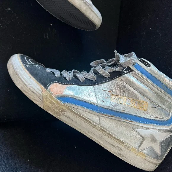 Black and Tan High-Top Sneakers - Picture 3 of 6